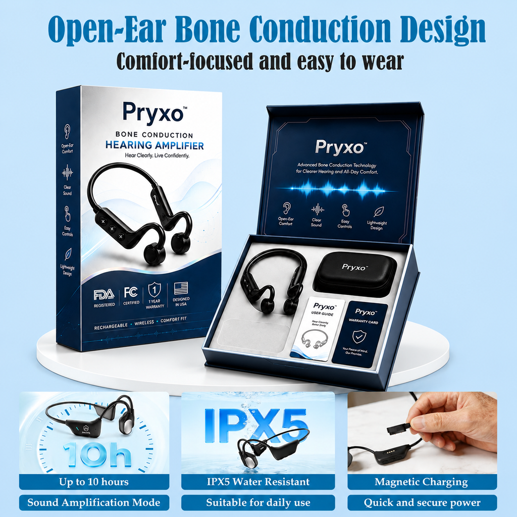 💖#1 THIS IS THE CLEAR WINNER!🔥Pryxo™ Bone Conduction Hearing Aids — Hear the sounds you should hear! ✅Made in the USA